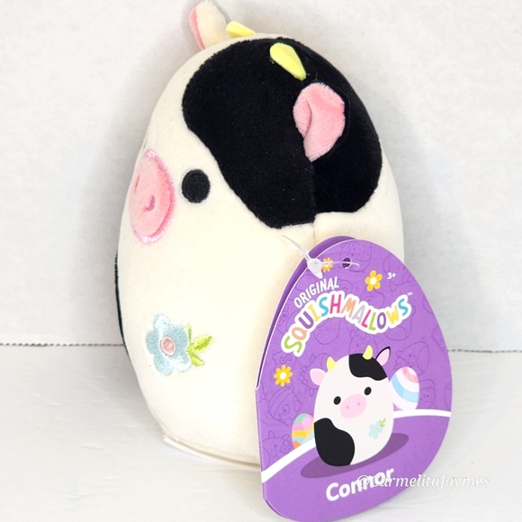 🐣 CONNOR 🐄 Cow w Blue Flower Easter 2024 Original Squishmallow ☆ NWT ☆ - Picture 4 of 8